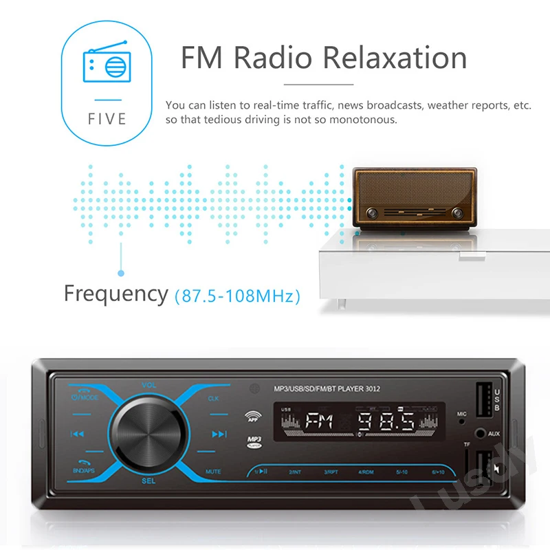 Автомобильный стерео MP3-плеер 12 В/24 В 1DIN FM-радио Bluetooth автомобильные