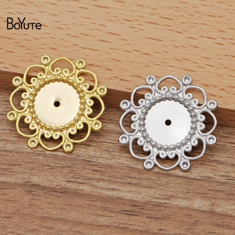 BoYuTe оптовая продажа (50 шт./лот) металл латунь штамповка 28 мм цветочная пластина DIY