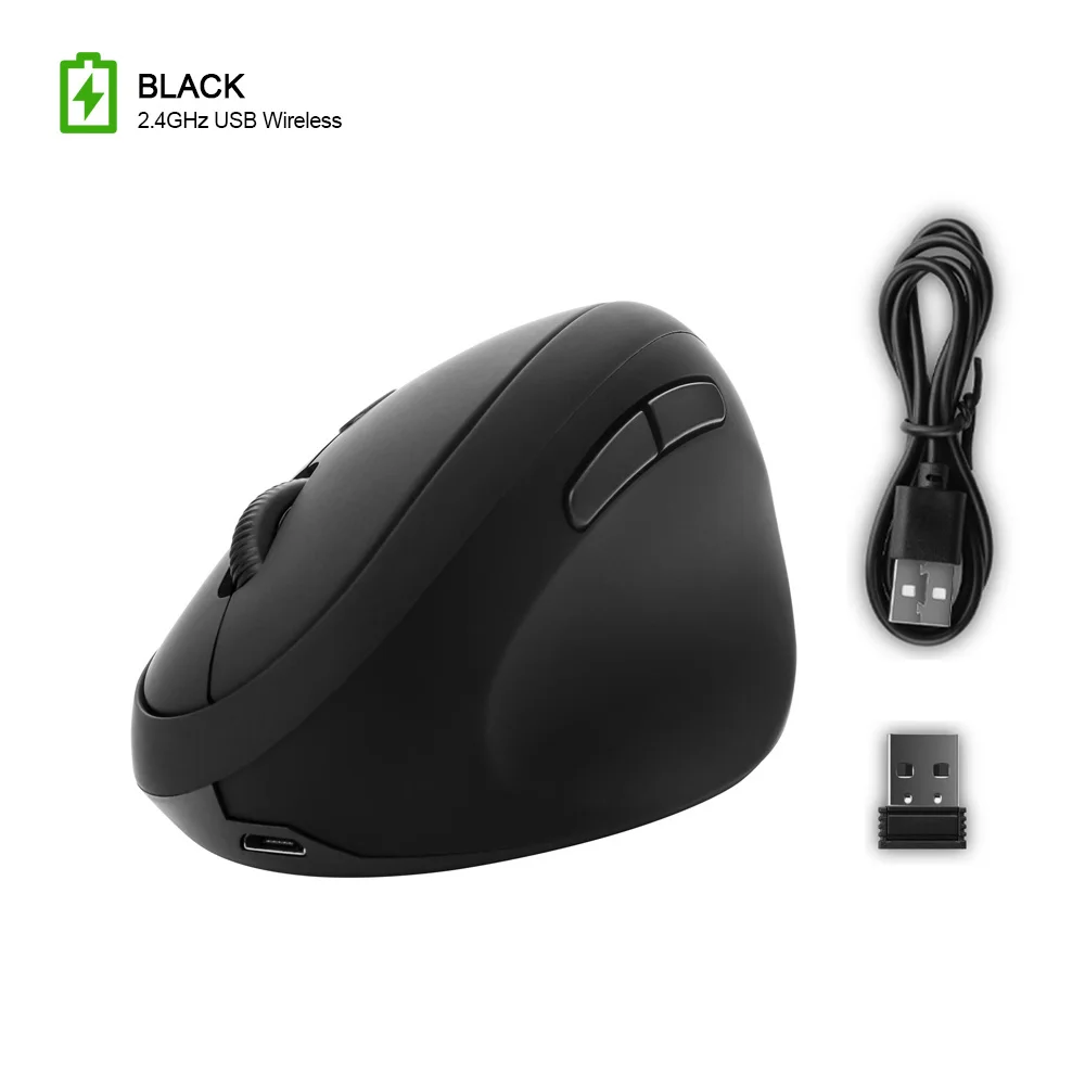 

Мышь Вертикальная аккумуляторная, 6D, 1600 DPI, USB