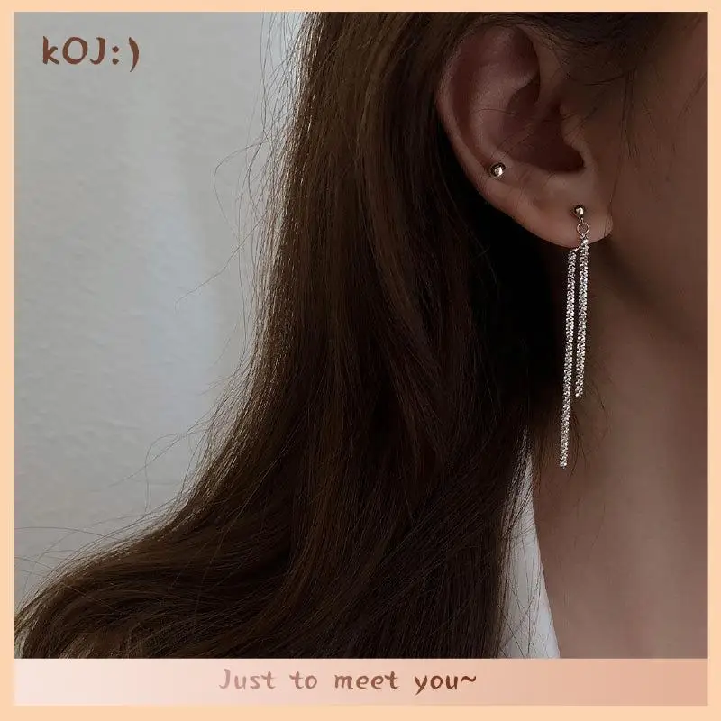 

Женские длинные серьги-капельки из серебра 925 пробы с гипсофилой