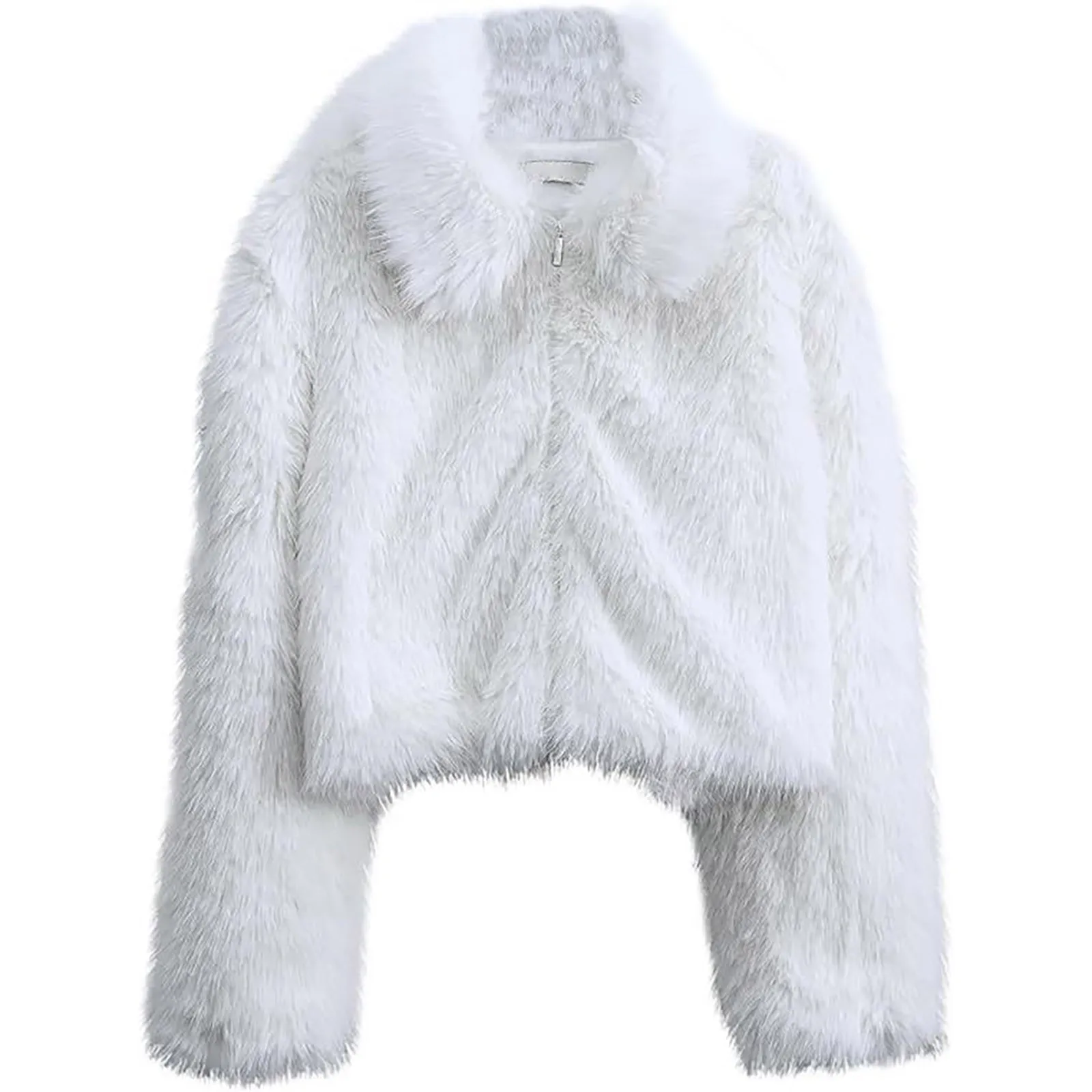 Новое стильное короткое пальто из искусственной лисы Y2K плавающая волосатая