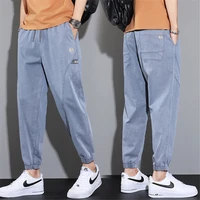 casual pants mens jeans spring autumn loose embroidery youth pantalones hombre pants cargo pants mens clothing streetwear