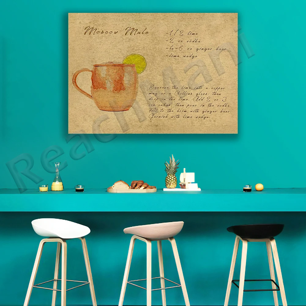 Московский постер с изображением родинок печать рецептов напитков для коктейлей