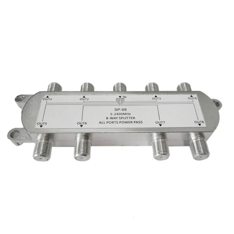

594A 8 Way Coaxial Cable Splitter,5-2400MHz,RG6 Compatible Work with CATV,STB Box Satellite,Antenna System F Type Interface