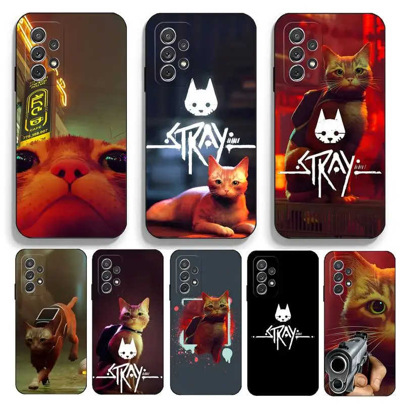 Stray Cat Game Phone Case For Samsung A10 A22 A01 A02 A6s A11 A12 A20 A21 A6 A7 A8 2018 A2 Black Soft Silicone Cover