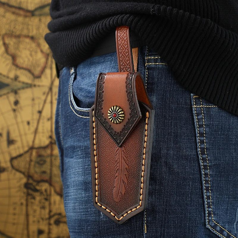 Коричневая Складная Искусственная Ручка С Кожаным Рукавом Компактная Сумка Для