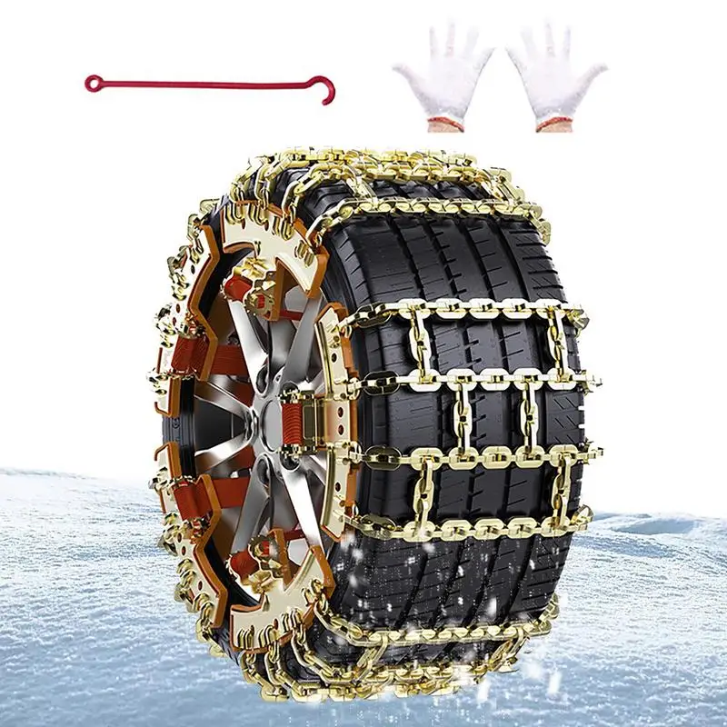 

Snow Chains For Tires 6 Pieces Strong Chains For Tire Safety Car Accessories Universal Wheel Chains Car SUV Roadway Safety Tyre