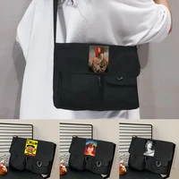 womens simple crossbody bags cute purse casual shoulder satchel bags girls funny printed canvas diagonal cross school bag
