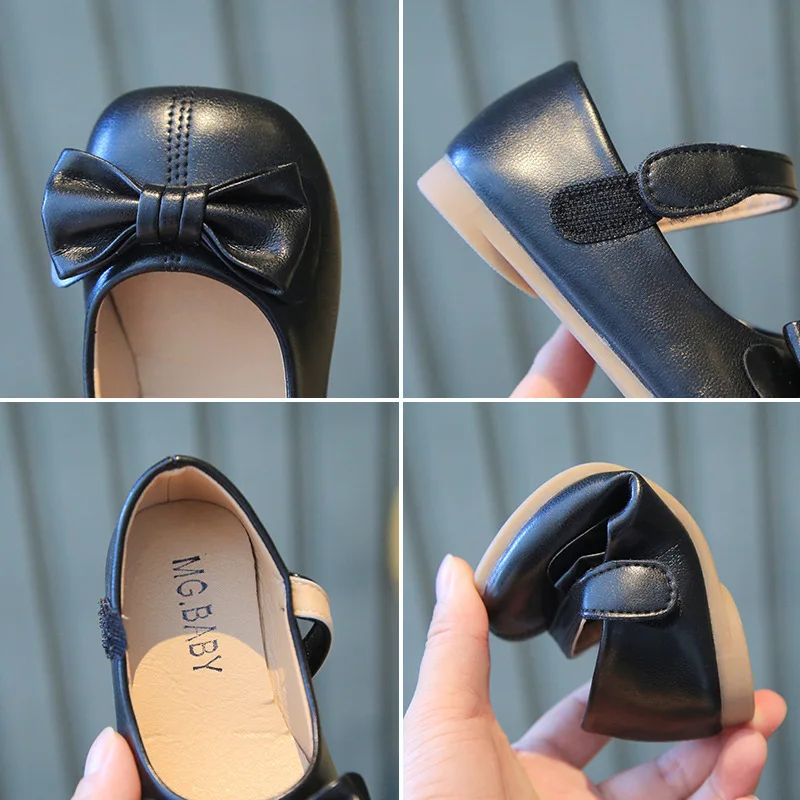 Туфли принцессы из ПУ кожи для девочек мягкая подошва школьные лоферы