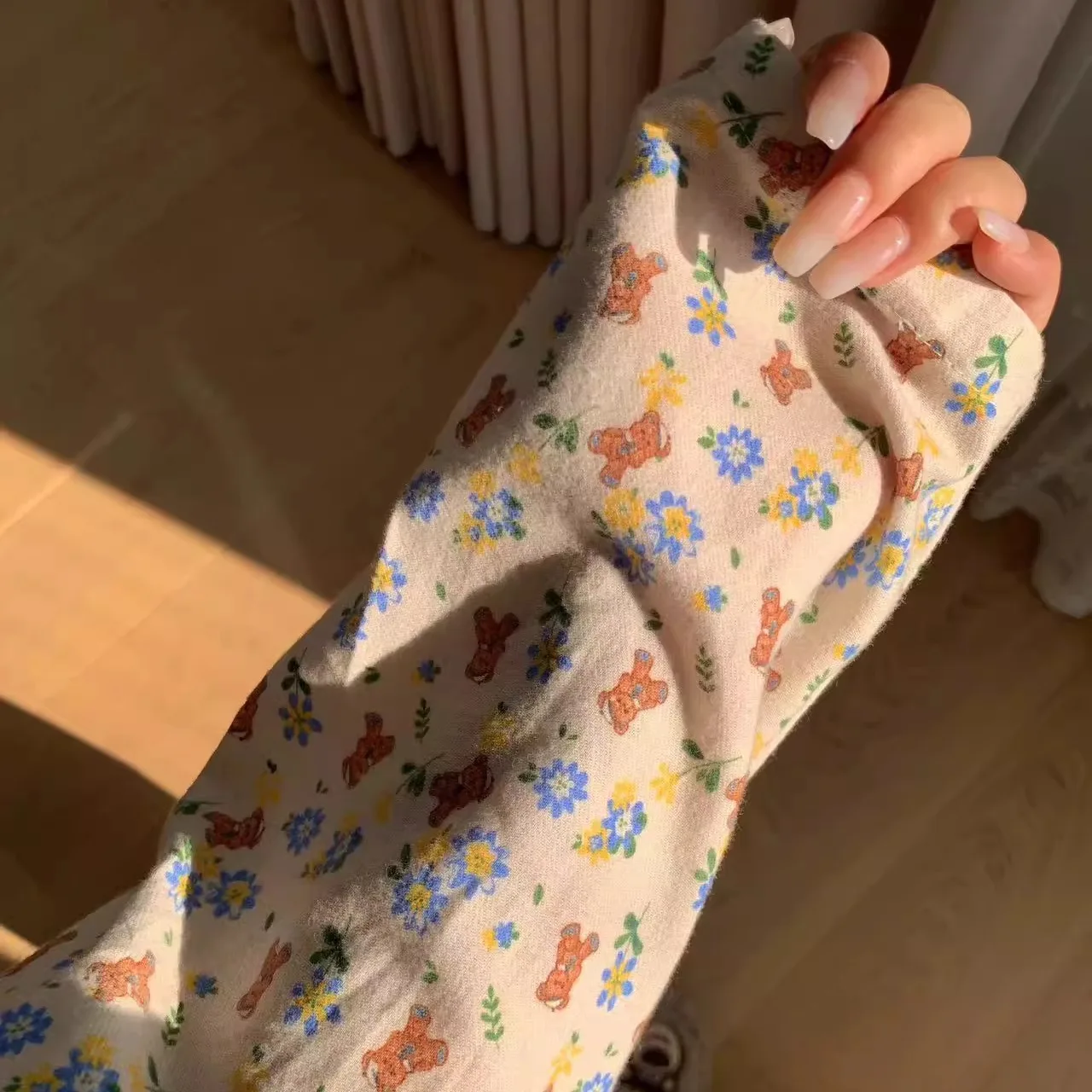 Новинка осени 2024 милые брюки из чистого хлопка с длинными рукавами пижамы