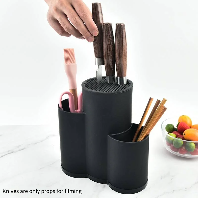 

Multifunctional Plastic Storage Knife Holder Cylinder Household Kitchenware Knife Partition Integrated Storage Rack for Kitchen