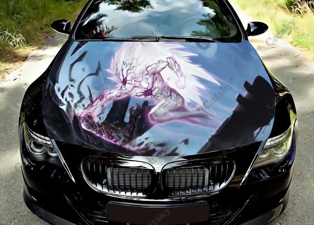 

Виниловые стикеры на капот автомобиля с аниме one punch man, виниловая пленка, наклейки на крышку двигателя, автомобильные аксессуары