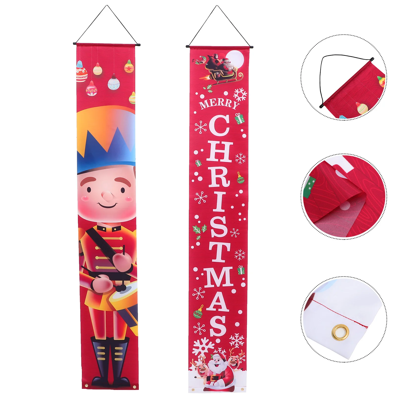 

1 Pair of Christmas Elements Door Banners Hanging Christmas Door Decorations Decorative Door Signs