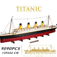 fit 10294 movie titanic large cruise boat ship city technical model building kits blocks bricks diy toys for children kid gift