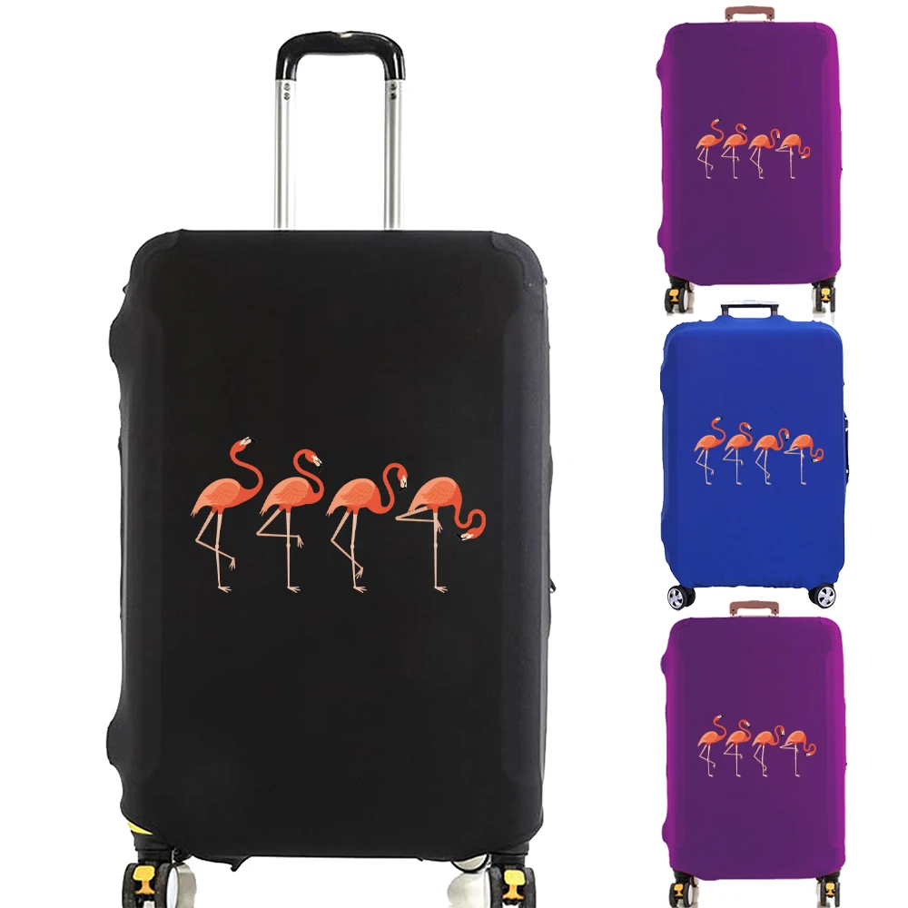 Luggage Cover Suitcase Protector Elasticity Four Flamingos Print Scratch Resistant Case Dust Cover for 18-28 Inch Travel Trolley
