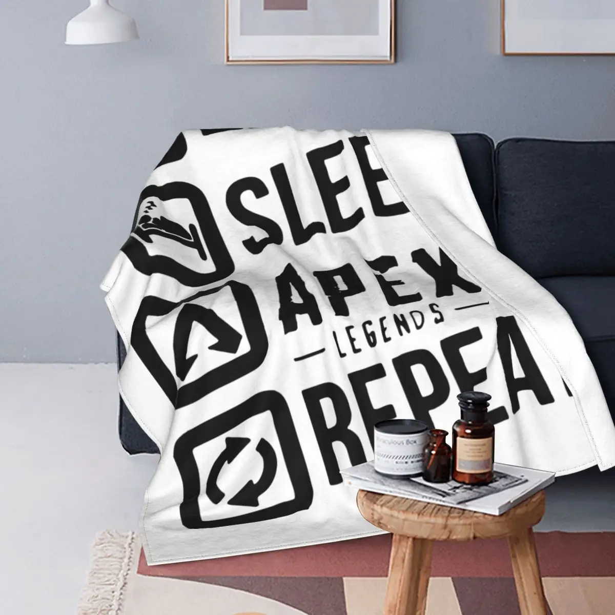 

Eat Sleep Apex Legends Repeat Blanket Pathfinder Bangalore 80s Game Flannel Funny Warm Throw Blanket for Bed Sofa Summer 09