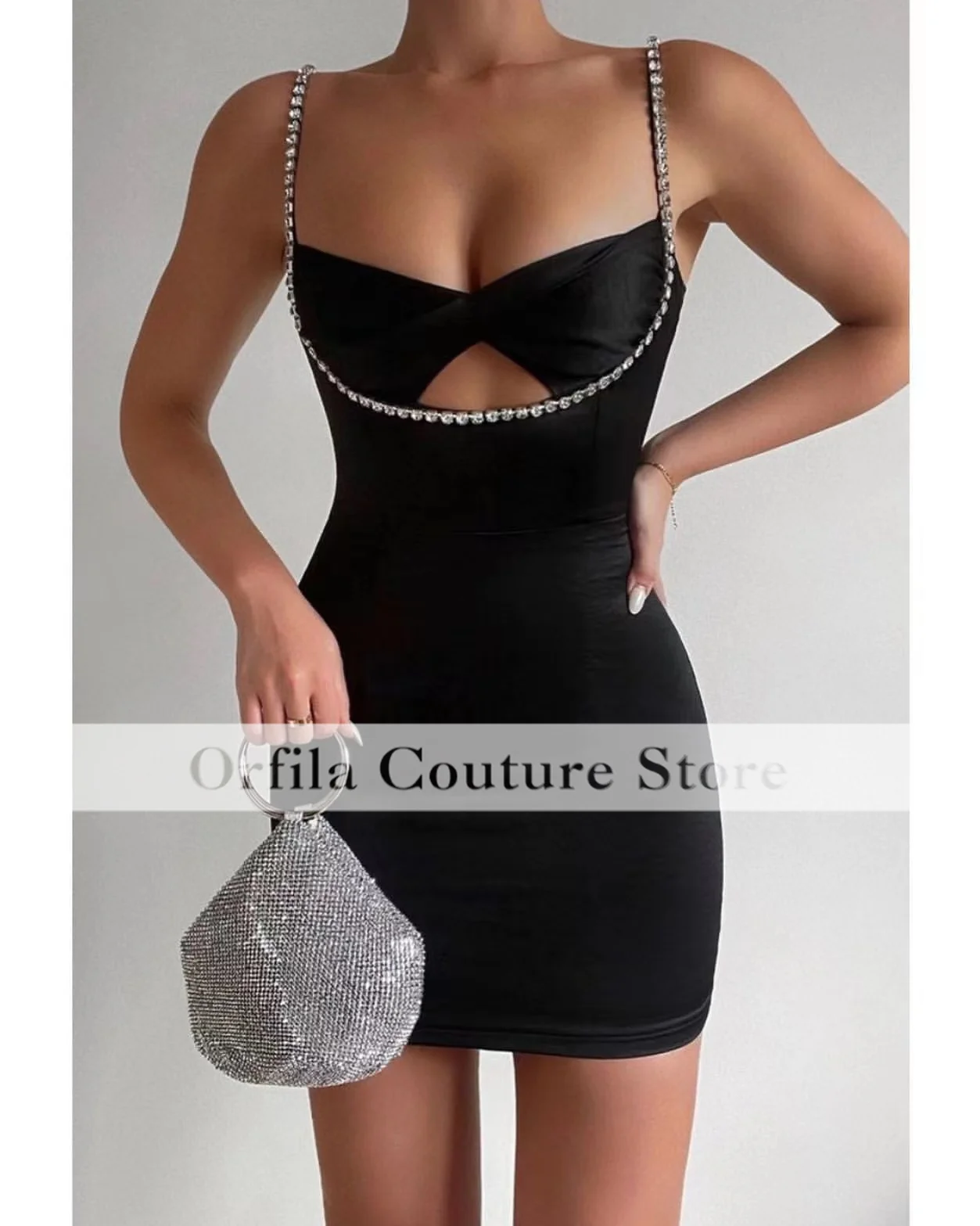 

Black Dress for Girl Sexy Spaghetti Straps Short Prom Dresses Mini Club Wear Cocktail Party Gowns Summer Skirt