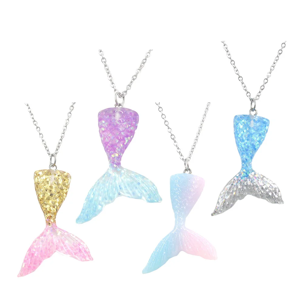 

Assembled Car Little Mermaid Birthday Party Supplies Tail Necklace Stainless Steel Necklaces Women