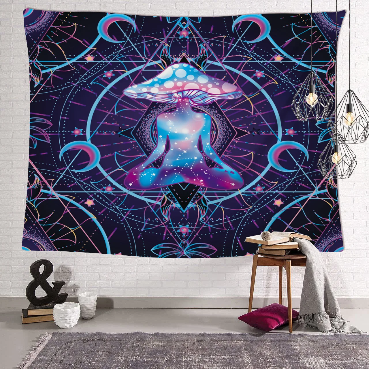 

Psychedelic Mandala Tapestry Wall Hanging Bohemian Hippie Witchcraft TAPIZ Art Science Fiction Tarot Room Home Decor
