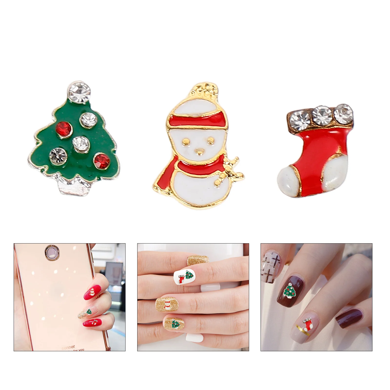 

15pcs Christmas Nail Charms Nail Art Alloy Jewelry Manicure DIY Decorations