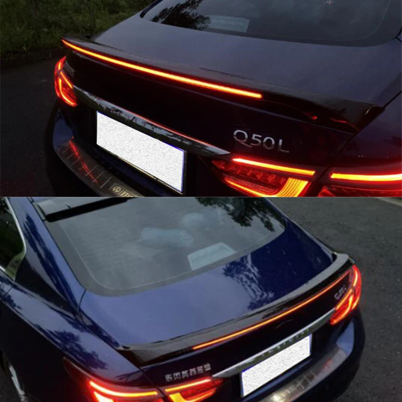 

2014-2020 Q50 Abs Plastic Rear Trunk Lip Spoiler for Infiniti Q50 Carbon Fiber Look Body Kit Accessories