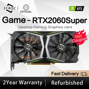 SHELI 51RISC RTX2060Super 8GB Graphics Card GDDR6 256Bit PCI Express 3.0x16 1470MHz 2176units rtx2060super Gaming 8G Video Card 1