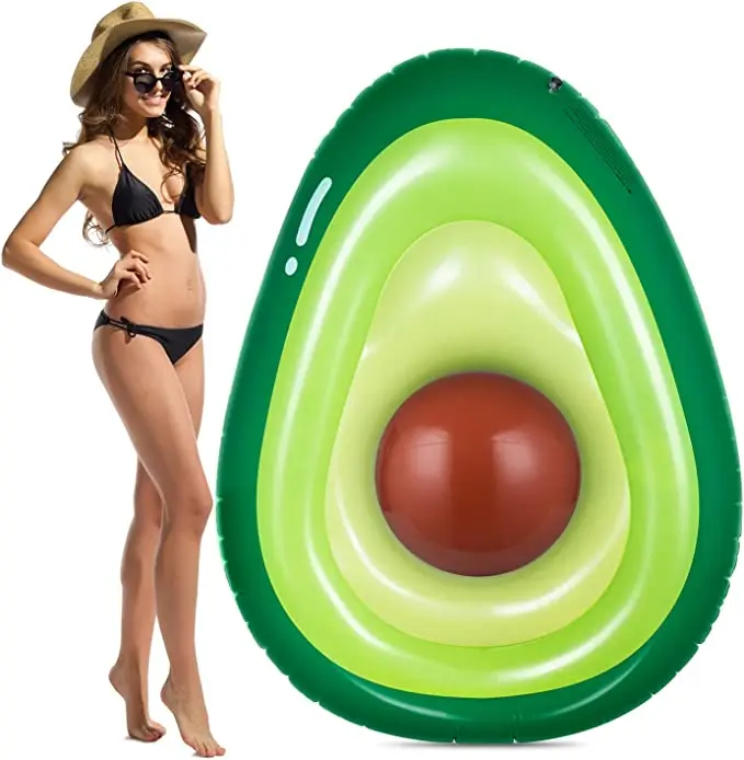 

Inflatable Avocado Pool Float Floatie with Ball Fun Pool Floats Floaties Summer Swimming Pool Raft Lounge Beach Floaty Party Toy