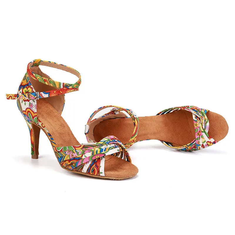 SWDZM Women's Latin Dance Shoes High-heeled Dance Shoes Girls Tango Dancing Shoes Ladies Soft Bottom Ballroom/Salsa Sandals