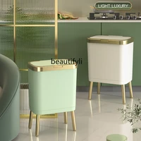 lbx light luxury good looking trash can household modern minimalist living room and kitchen large capacity with covers