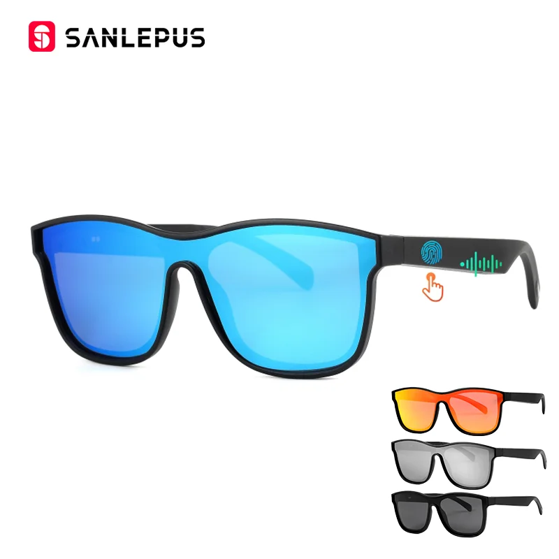 Умные очки SANLEPUS, поляризационные солнцезащитные очки, Bluetooth очки, открытые наушники, беспроводные наушники, Bluetooth, телефонные звонки