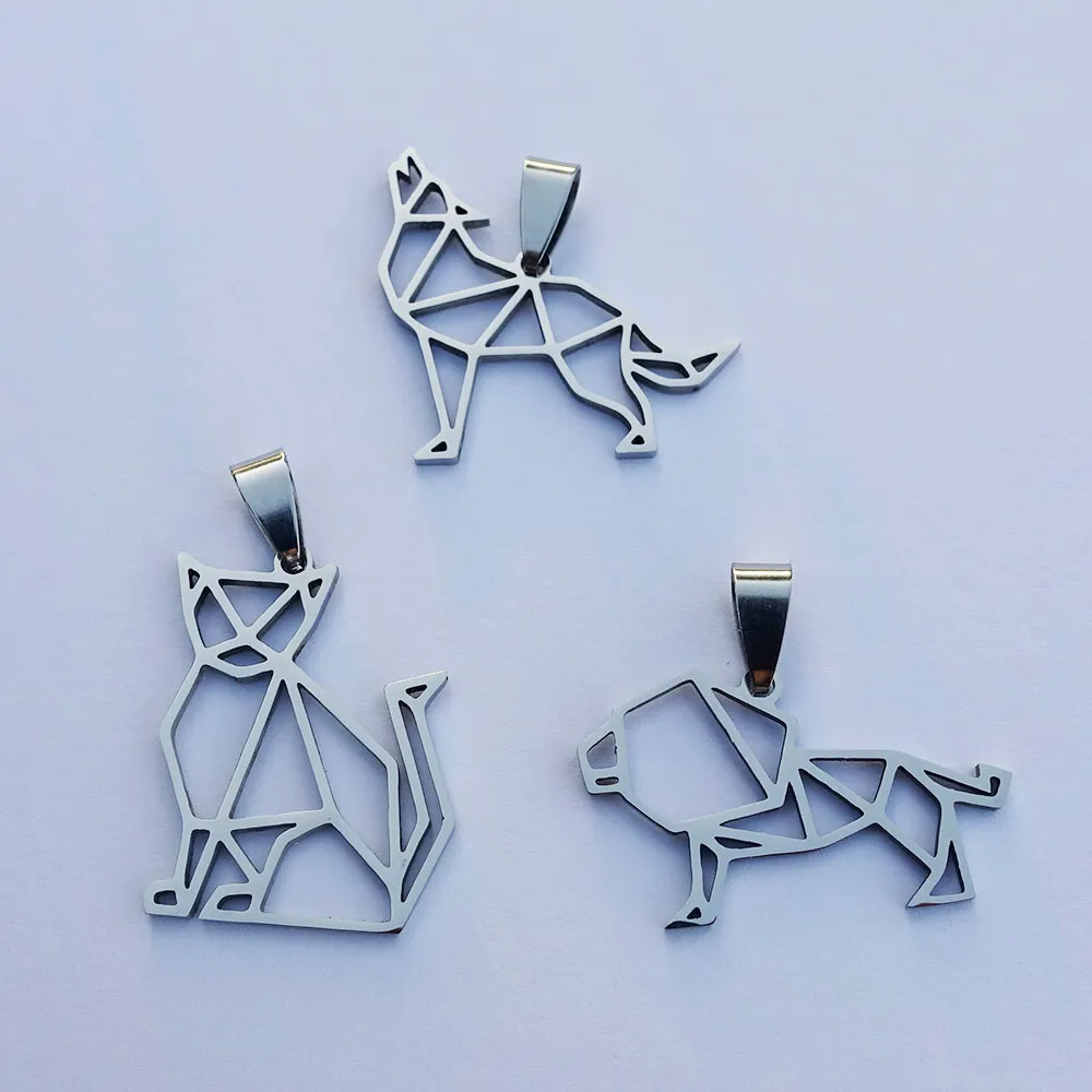 

Stainless Steel Cat Dog Wolf Animals Pendant Charm for Necklace