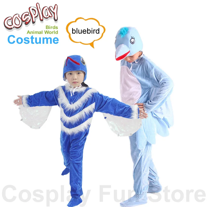 Детский костюм дятла для косплея птицы ивол комбинезон с голубыми птицами
