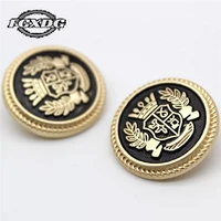 10pcs 152025mm fashion metal buttons college style crown pattern decorative buttons for clothing 20mm snap buttons for coat