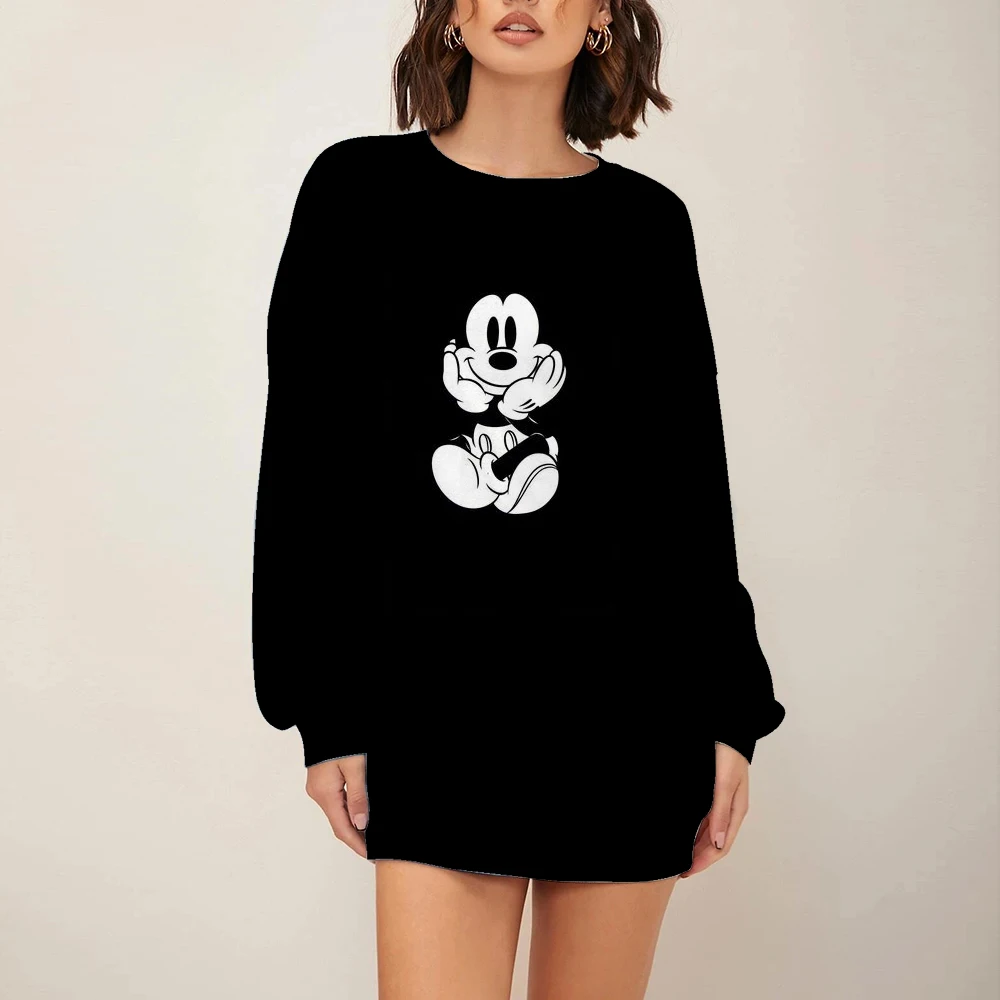 

2022 Early spring and autumn new sweater women's age-reducing embroidery Mickey Mouse Donald Duck print pullover bottoming shirt