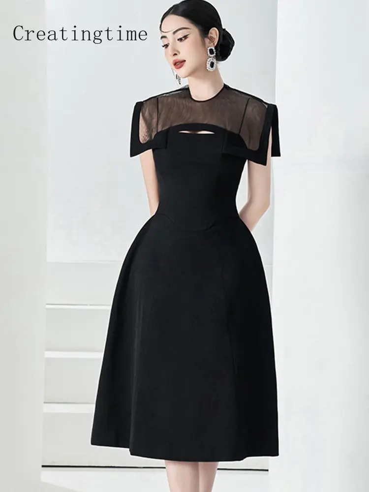 

Женское вечернее платье на бретельках, элегантное облегающее черное платье с высокой талией и круглым вырезом без рукавов, модель 1B206 на лето, 2023