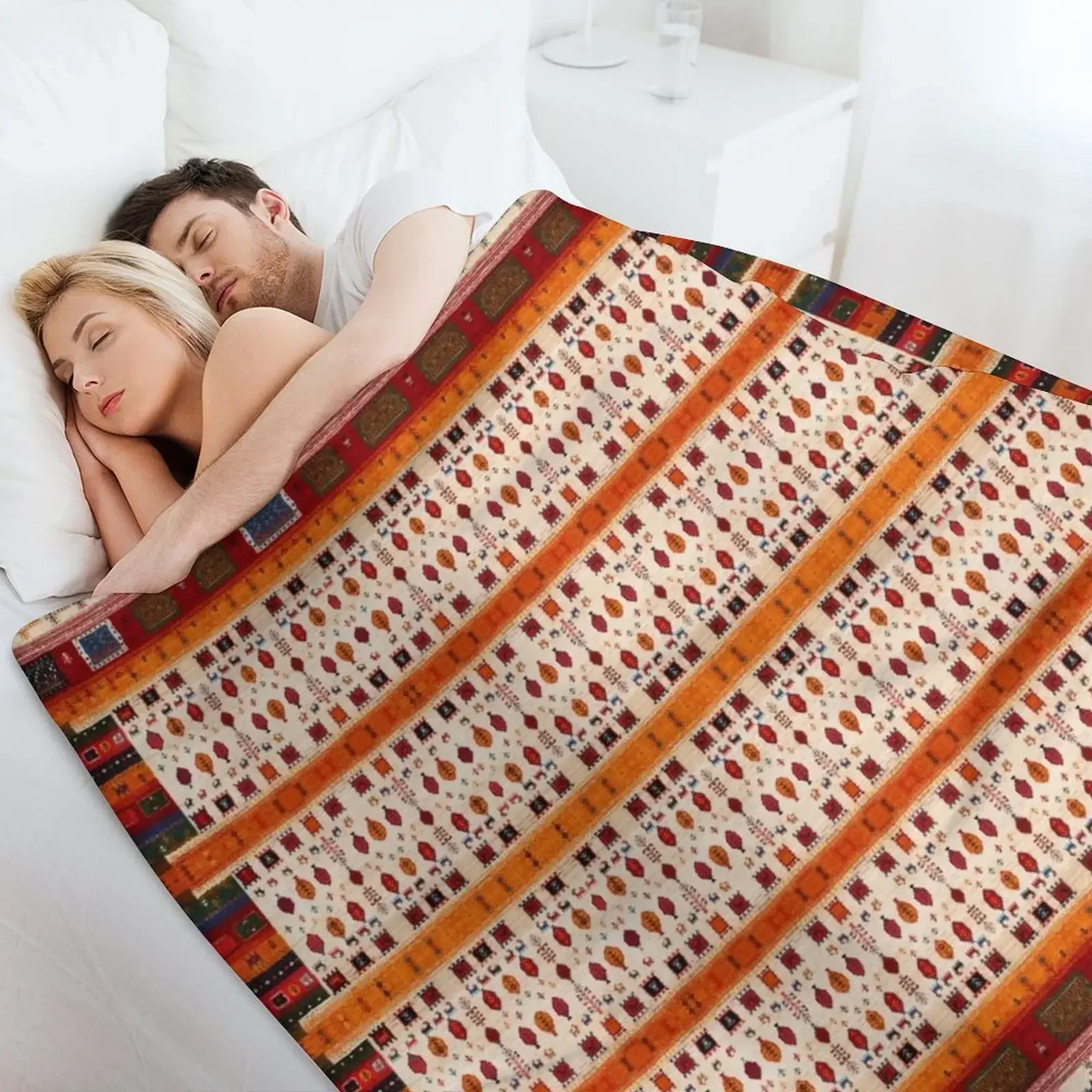 Традиционное богемное берберское винтажное осеннее сезонное одеяло в