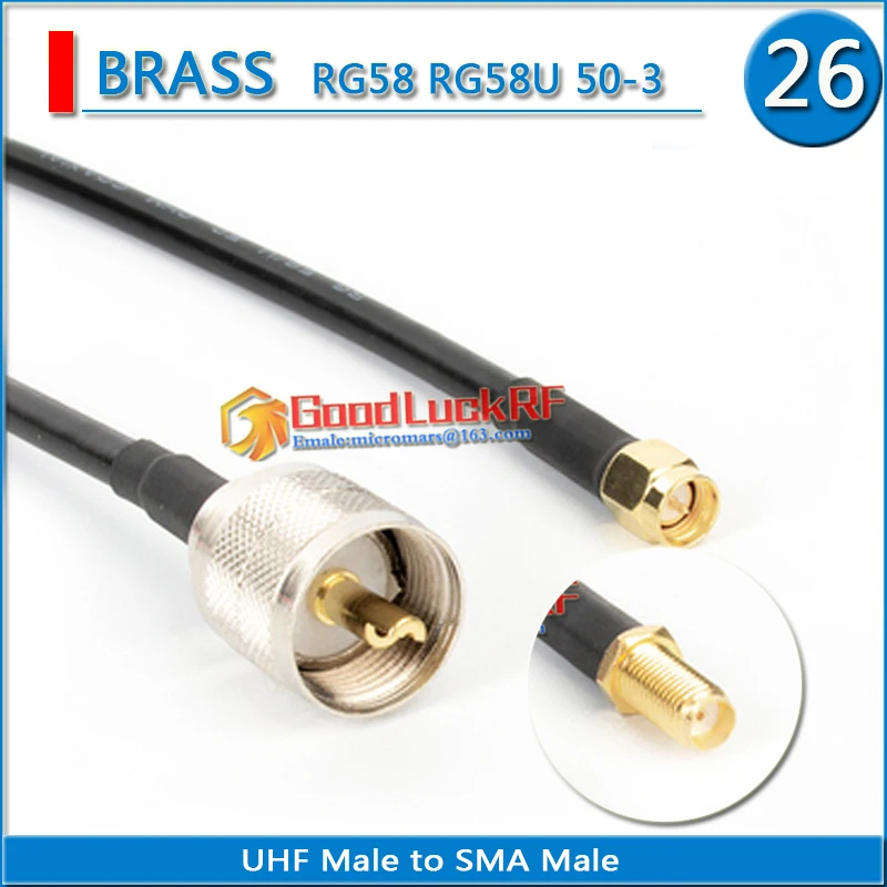 

SL16 M PL259 SO239 UHF Male to SMA Male & Female jack Connector Pigtail Jumper RG-58 RG58 3D-FB Extend cable 50 Ohm low loss