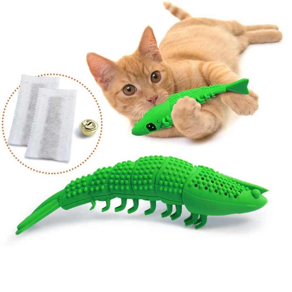 

1PC Pet New Cat Toothbrush Cat Tooth Care Shrimp Molar Stick Mint Chew Toy Cat Supplies