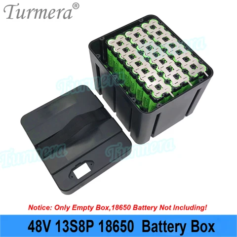 Чехол для аккумулятора Turmera 48 В для электронного велосипеда 13S 30A 50A Balance BMS с держателем 13S8P 18650, разъем постоянного тока XT60, никель для сварки для использования в упаковке своими руками