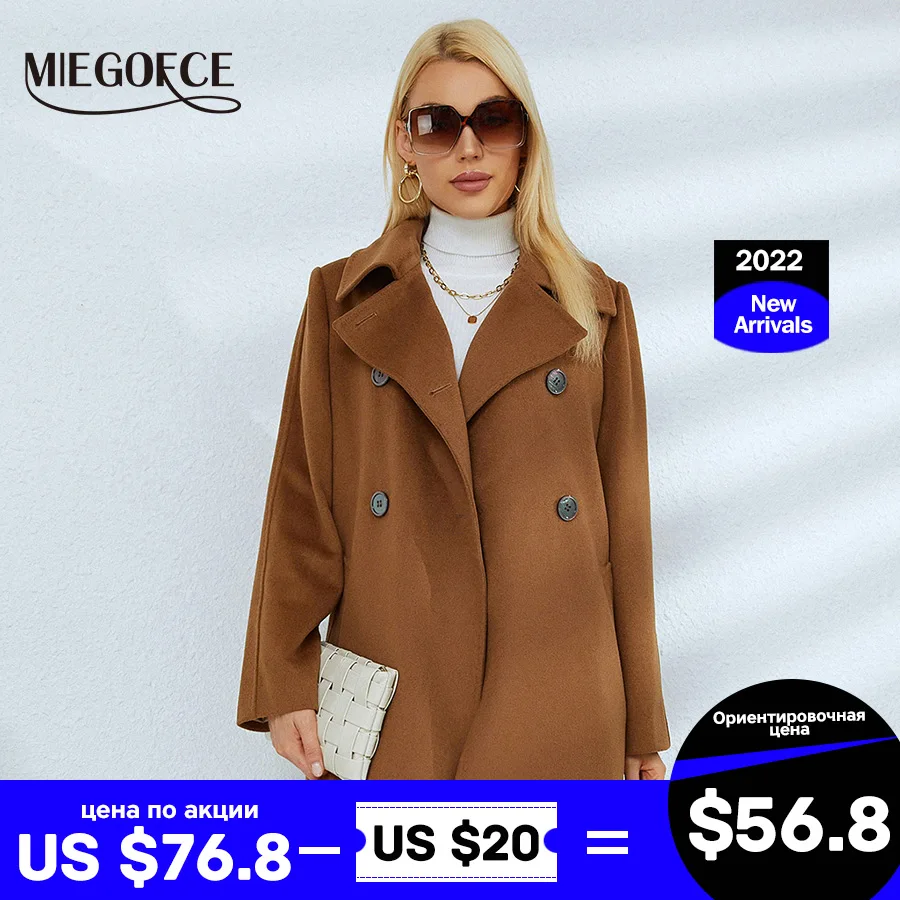 MIEGOFCE 2022 Новое весна-осень женское шерстяное короткое пальто с лацканами