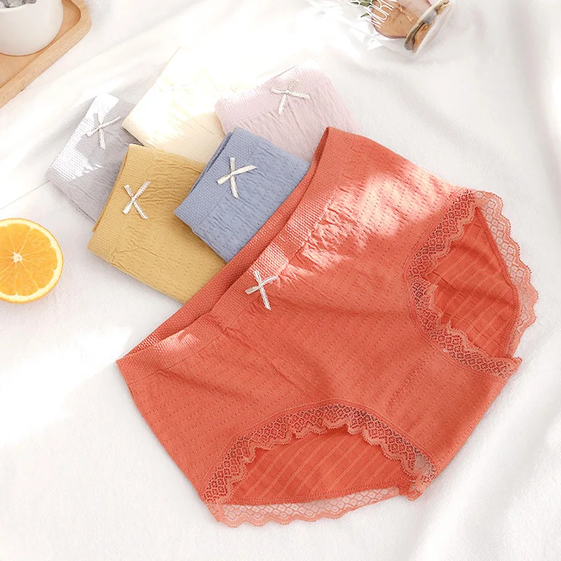 

Seamless Bubble Underwear Mid Waist Women's Graphene Pure Cotton Crotch Triangle Pants Thin Style