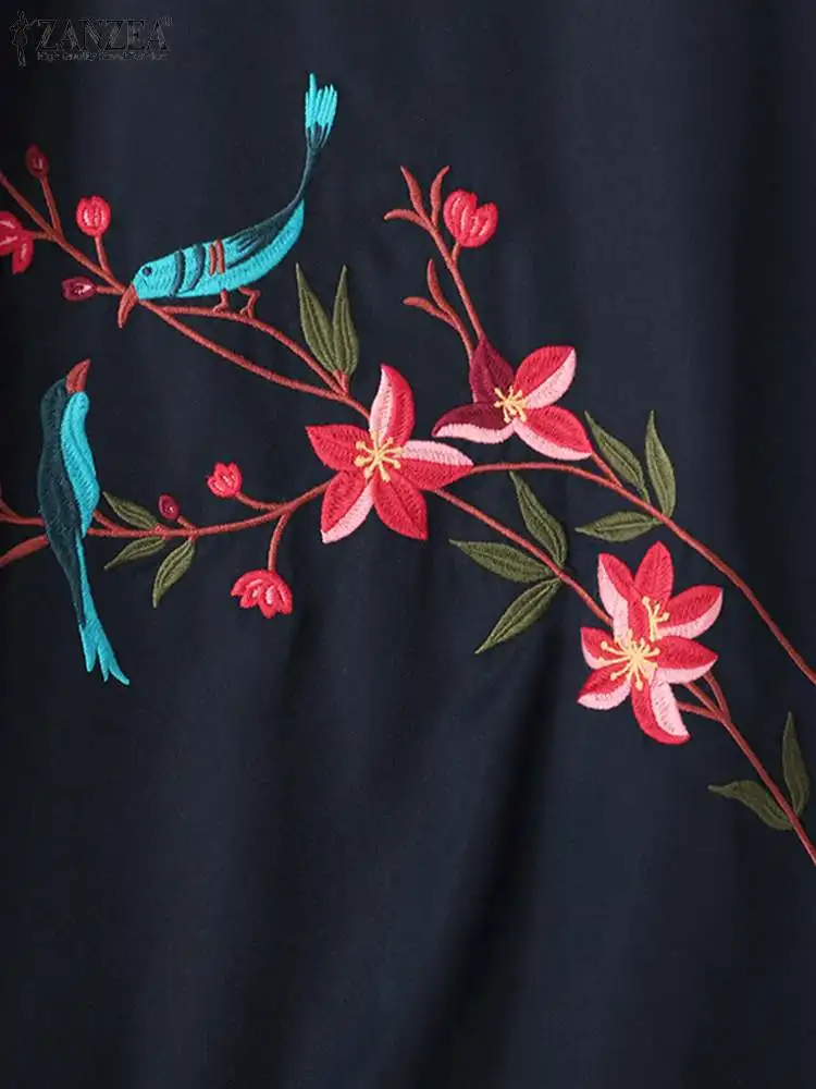 Женское платье с оборками ZANZEA летнее женское принтом богемный винтажный Халат