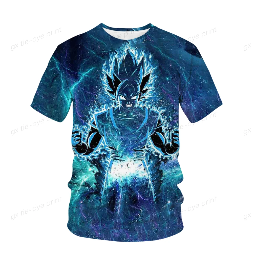 New Men's T-shirt Harajuku Style Dragon Ball Z Clothing Oversized Short Sleeve Goku Y2k Shirts T-shirts Tops Super Saiya Hip Hop images - 6