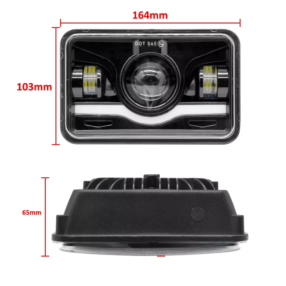 Новые герметичные прямоугольные фары с LED-освещением 4x6 дюймов для грузовиков KW Kenworth T600 W900 T800, Peterbilt 379 и Chevy S10.