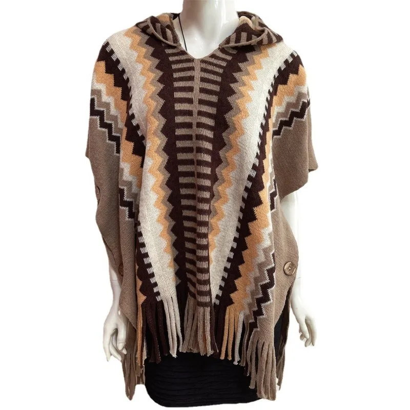 

Knitwear Sweater Women's 2023 Autumn Winter New Casual Loose Tassel Hooded Pullover Sweater Top African Clothing South Korea