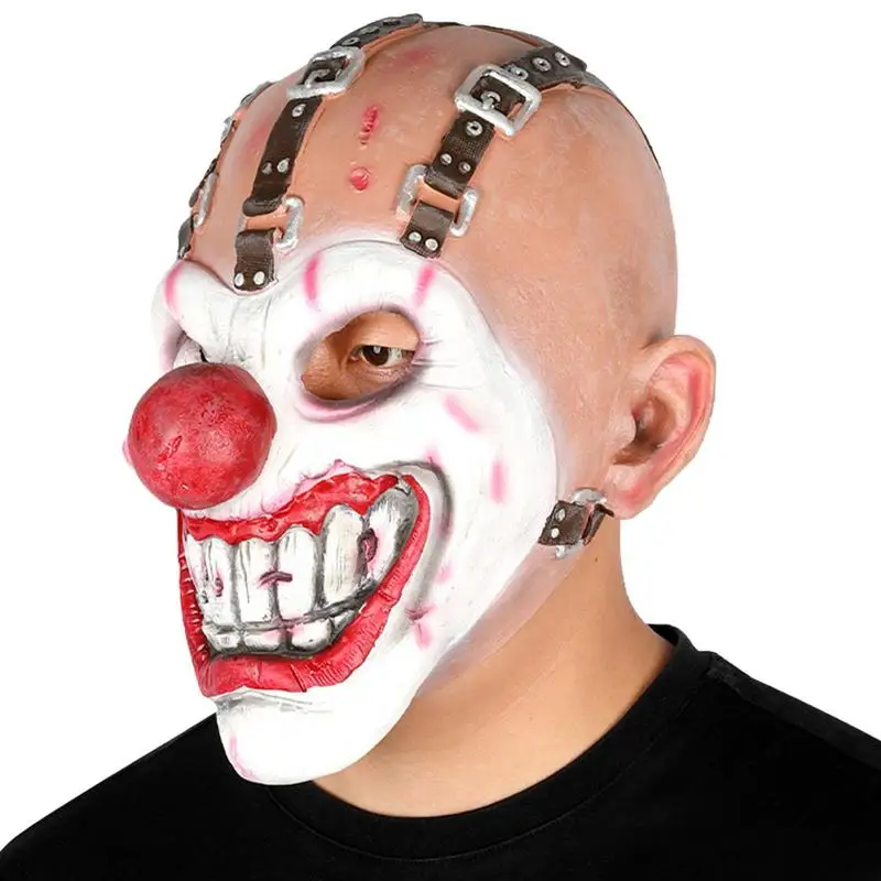 

Clown Latex Face Cover Horror Glowing Neon Mask LED Light Party Purge Mask Masquerade Halloween Bar Decorations