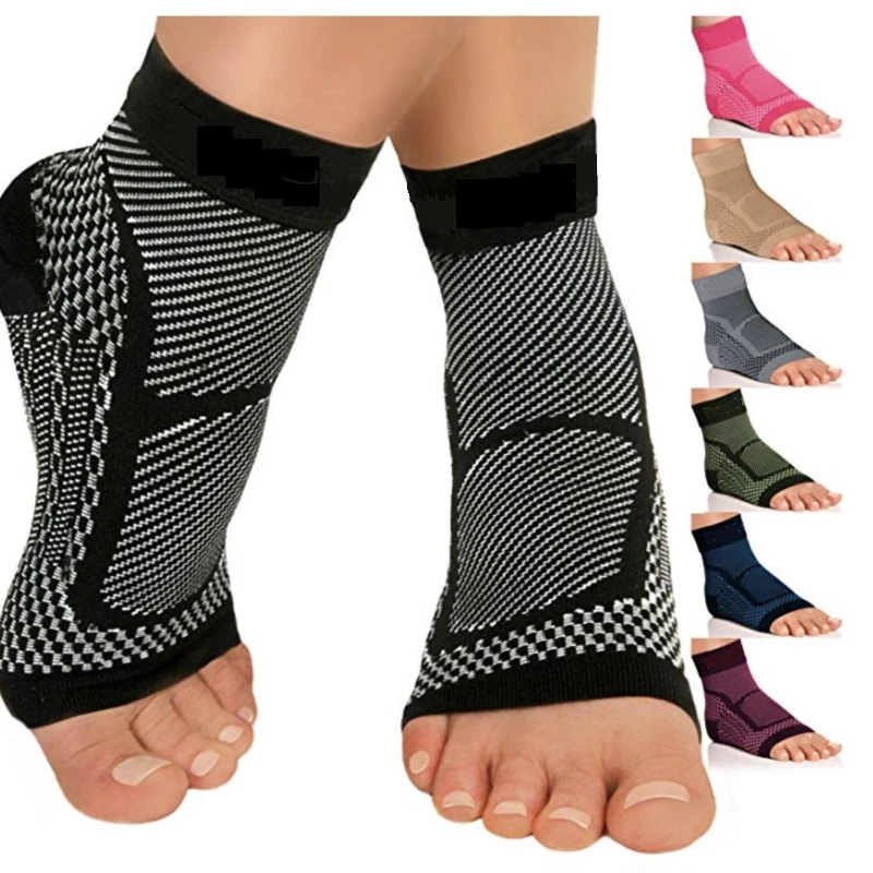

1Pair Ankle Brace Compression Sleeve - Relieves Achilles Tendonitis, Joint Pain. Plantar Fasciitis Sock with Foot Arch Support