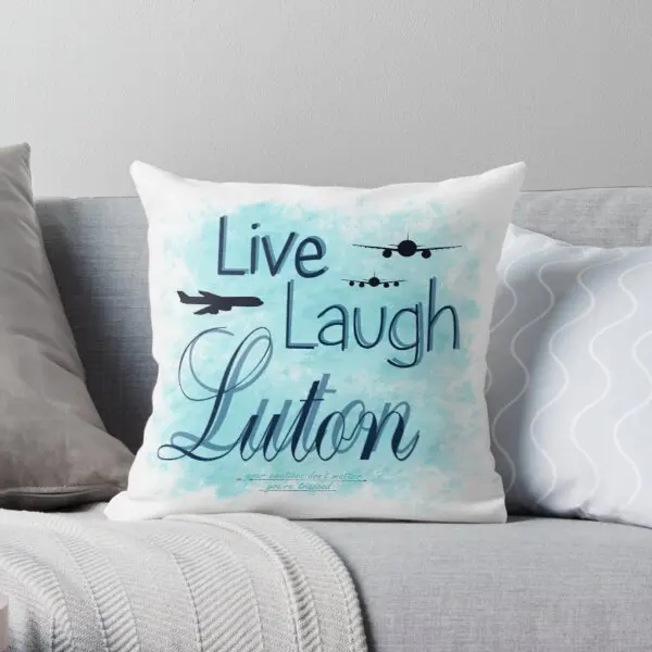 

Live Laugh Luton Light Blue Printing Throw Pillow Cover Throw Anime Hotel Decor Fashion Cushion Soft Case Pillows not include