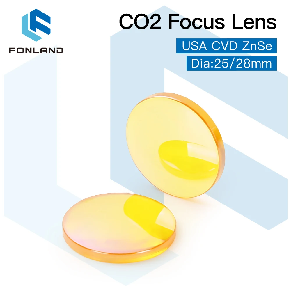 

USA CVD ZnSe Focus Lens Dia. 25/25.4mm FL50.8/63.5/76.2/101.6/127mm 2-5" for CO2 Laser High Power Mixed Cutting Machine