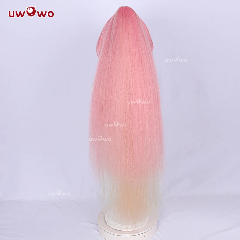 Фото Парик для косплея UWOWO Aemeath из игры Wuthering Waves, длинные розовые волосы, парик для Хэллоуина №3